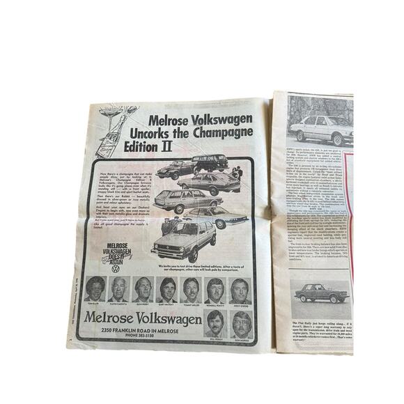 1978 The Tennessean Newspaper Import Cars Special Advertising Section BMW, MG VW - Picture 6 of 7